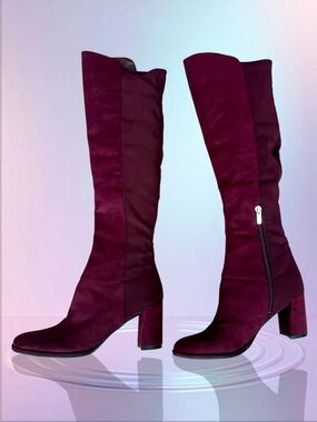 BOOT Marc Fisher Wine Suede Pointed-Toe Heels BOOTS MARC FISHER SIZE 8